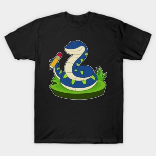 Snake Pupil Pencil School T-Shirt